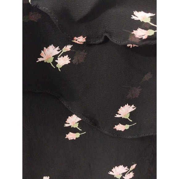 ZARA Trafaluc Collection Floral Chiffon Crop Tank Top Cold Shoulder Sz M - Picture 4 of 9